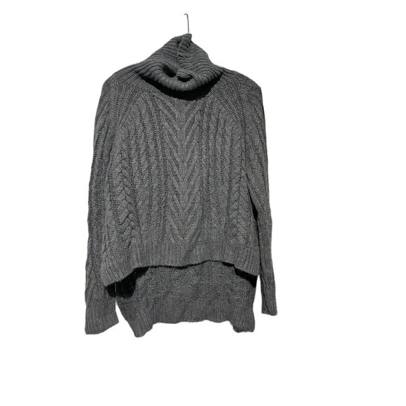 Dreamers Women's Sweater Cowl Neck Cable Knit Gray Size Large - Picture 2 of 4